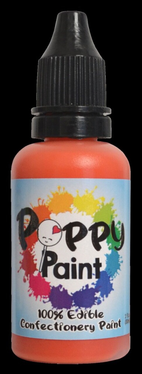 Poppy Paint Orange Edible Food Coloring for Cookies Macarons Cake Decorating